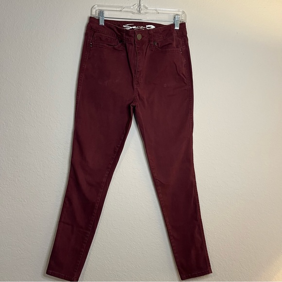 Seven7 Burgundy high rise skin-fit jeans size 10 - Picture 9 of 9